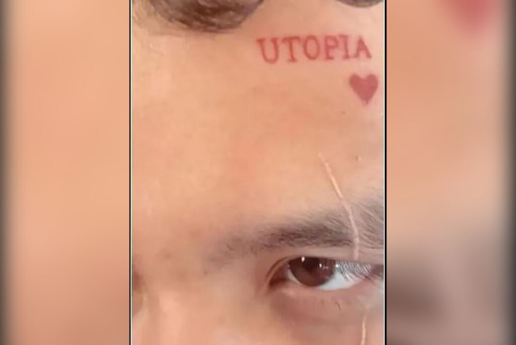 Christian Nodal se hace un tatuaje en la cara en honor a su prometida. Este es su cuarto tatuaje relacionado con Belinda