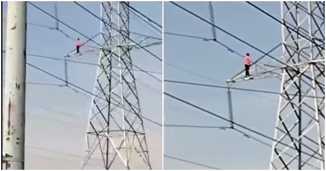 Sujeto en situación de calle se lanza de una antena de cuarenta metros de altura
