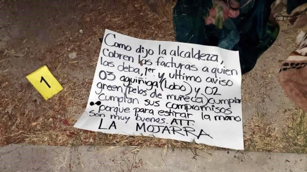 Crimen organizado toma las palabras de la alcaldesa de Tijuana para dejar una narcomanta: «cobren las facturas a quienes no les pagaron lo que les deben»